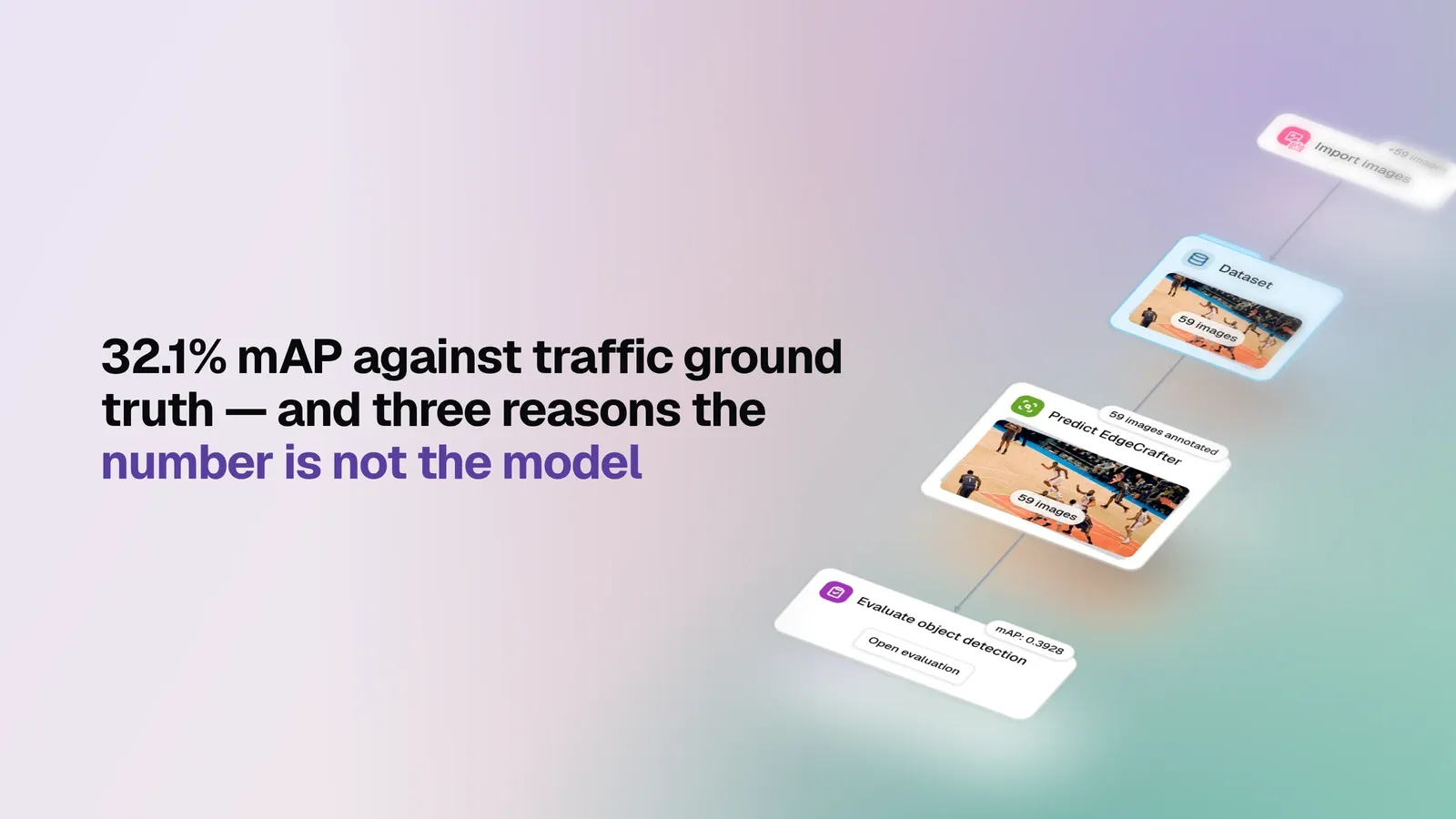 32.1% mAP against traffic ground truth — and three reasons the number is not the model