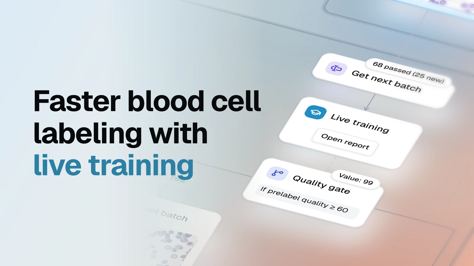 Faster blood cell labeling with live training